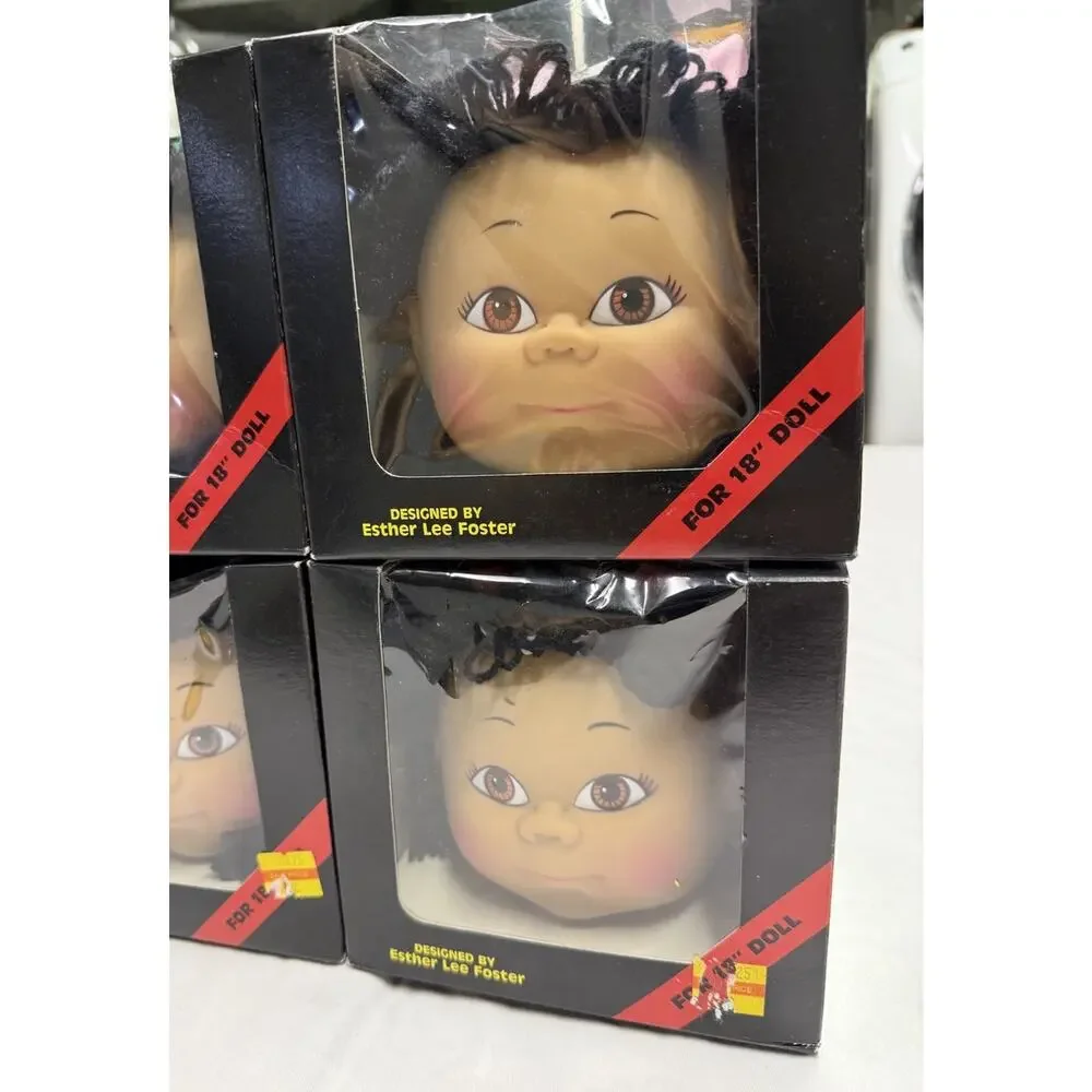 VTG 1985 Foster Children 18” Doll Head Esther Lee Foster Black Hair Brown Eyes